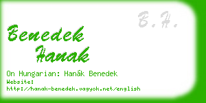 benedek hanak business card